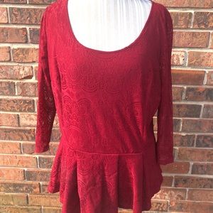 Lane Bryant‎ | Red Lace Blouse